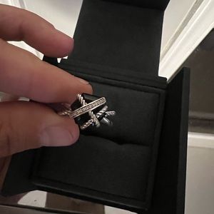 David Yurman Cable Wrap Ring with Black Onyx and Diamonds